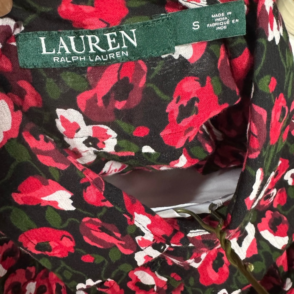 Ralph Lauren Red and White Floral Blouse - Picture 4 of 4